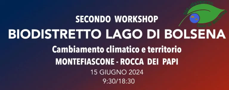 Cambiamento climatico e territorio – 15 giugno 2024 secondo Workshop